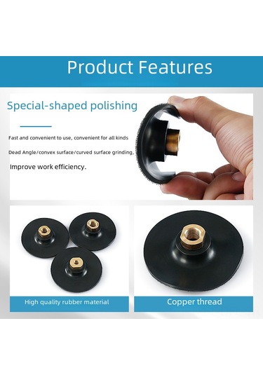 Dofolink Esnek Lastik Uçlu M14 Delikli 4 İnç 10 Cm Taş İşleme Aşınma Yastığı - Evrensel Yapışkan, Özel Tasarım Desteği, Otomatik Tutucu Disk