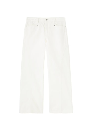 Outland Denim Şık Ve Sürdürülebilir Mid - Rise Kot Pantolon Beyaz