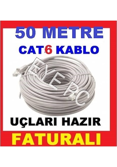 EYEPC 50 Mt 50 Metre Cat 6 Internet Kablosu Bakir Kablo