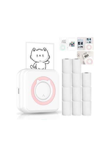 Hallow None Mini Akıllı Telefon Yazıcı Pembe