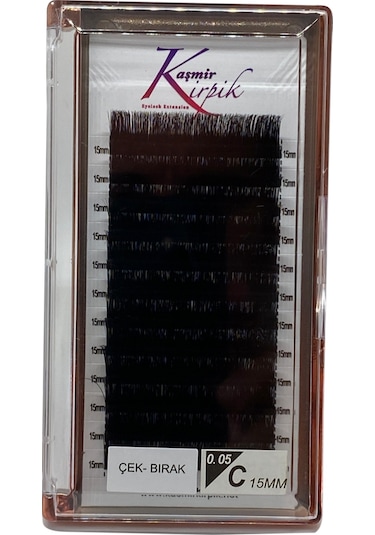 Kaşmir Kirpik Çek Bırak C Kıvrım 0.05 MM 15 Numara Tek Boy Kirpik