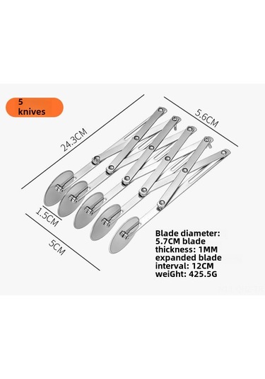 Aubyhe 5 Tekerlekli Paslanmaz Çelik Pizza Kesici, Fırın Ve Hamur İşleri İçin Profesyonel Kesim Aracı Diğer