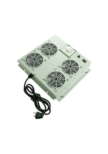 Canovate 4Lü Rack Kabinet Fan Modülü Termostatlı Ral 7035 Gri