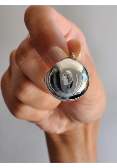 Vintage Bombeli Sepet Görünümlü Tombul Silver Gümüş Renk Çelik Küpe Silver