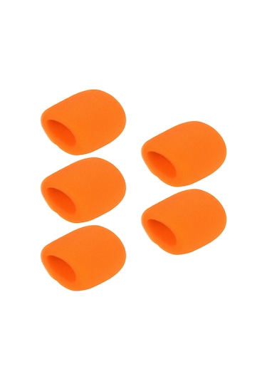 Yifomall 5 Adet Turuncu Mikrofon Köpük Koruması - Ses Kalitesini Artırır, Rüzgar Gürültüsünü Azaltır - Standart Mikrofonlar İçin Uyumlu