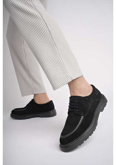 Muggo Samuel Garantili Günlük Klasik Hakiki Deri Casual Rahat Ortopedik Kalın Taban Erkek Ayakkabı 001