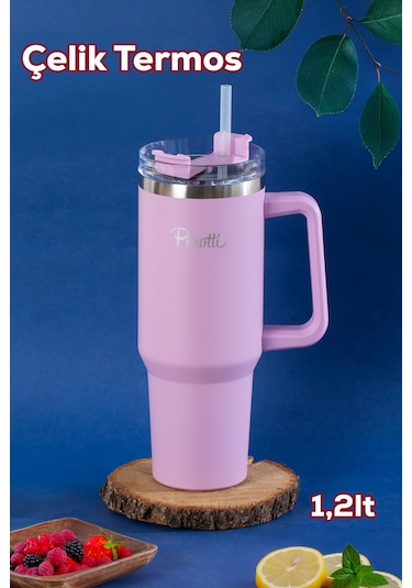 Perotti 17236-4 Colte V2 Paslanmaz Çelik Sporcu Termos Bardak Matara Lila 1,2 Lt Çok Renkli