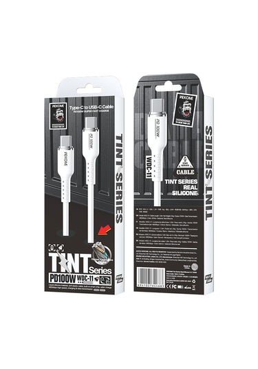 Wk Wdc-11 100w Usb-c / Tip-c Usb-c / Tip-c Silikon Veri Kablosu, Uzunluk: 1.2m Beyaz