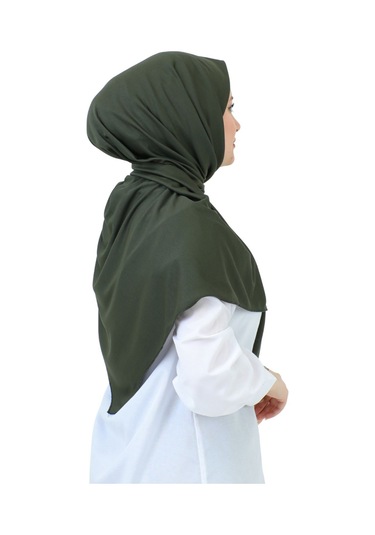 Şal Zarif Başörtüsü Eşarp Tesettür Giyim Uzun Abiyelik Haki