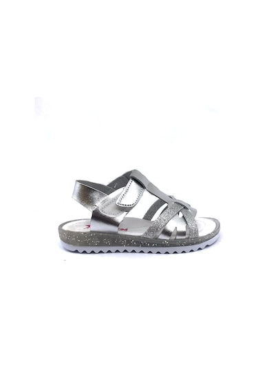 Arzen 4229 Simli Çapraz Bantlı Gri Kız Çocuk Sandalet Ayakkabı 001