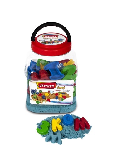 Heroes,pet Kutulu Harf Ve Rakamlar+kinetik Kum 1000gr. Kum-024 Mavi