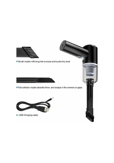 : Flybuy Kablosuz Süpürge: Güçlü 3'ü 1'de Ofis, Ev, Araba Temizliği. Black-120000pa