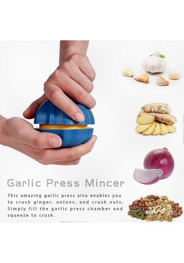 Premium Ergonomik Sarımsak Presi - Çıkarılabilir Tasarım, Profesyonel Sınıf Zencefil Ezici, Kullanımı Kolay Siyah