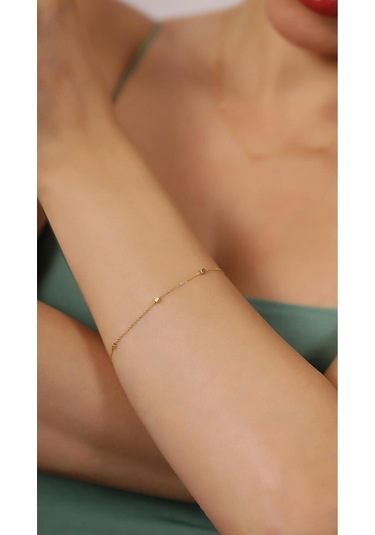 Altınkesesi 14 Ayar Altın Küp Zincir Bileklik - Sarı Sarı Altın