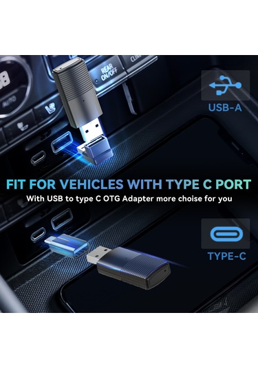 Yifomall Mınıx Cp86 Kablolu Carplay'den Kablosuz Dönüştürücü, İphone Araç Bağlantısı, Müzik/navigasyon/arama/dil Komutları, Usb-a To Type-c Ve 90 Derece Usb-a Adaptörü, Siyah
