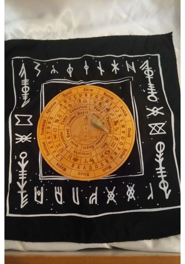 Pandül Sarkaç Tahtası Türkçe Ahşap Sarkaç Örtüsü Doğal Taş Pandül Ritüel Set