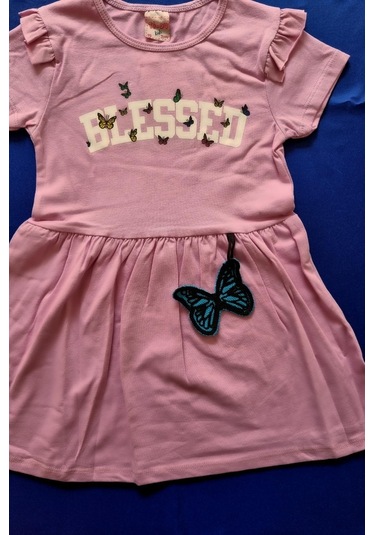 Trade Bazaar Kız Çoçuk Kelebek Baskılı Elbise-lila Lila