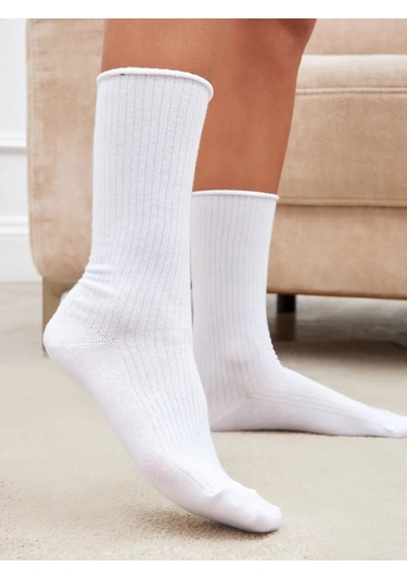 John Jeniford Ribanalı Yüksek Çorap Seti 3 Çift 388879420 Beyaz