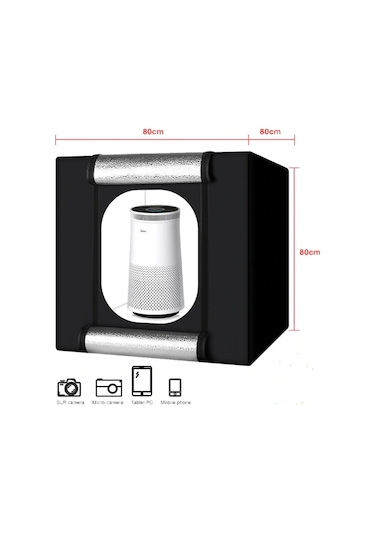 Deyatech 80 x 80 CM Katlanabilir Ledli Pro Ürün Çekim Çadırı