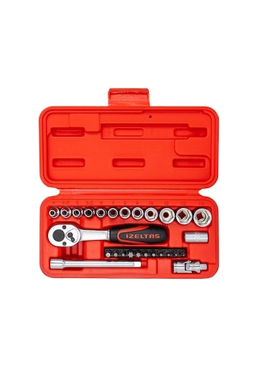 İzeltaş 14000005132 1/4'' Altı Köşe Mini Lokma Anahtar Ve Bits Set 27 Parça