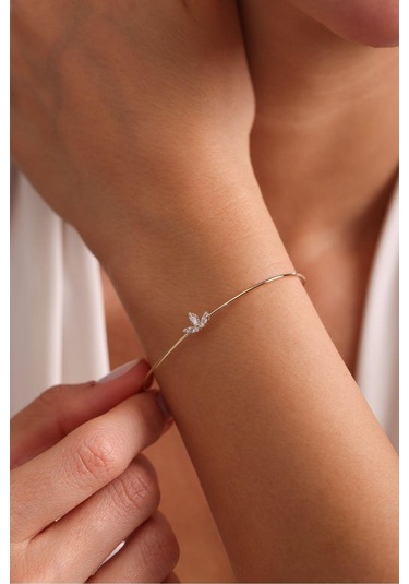 Gianfranco Taşlı Lotus Bilezik Altın Sarı Altın