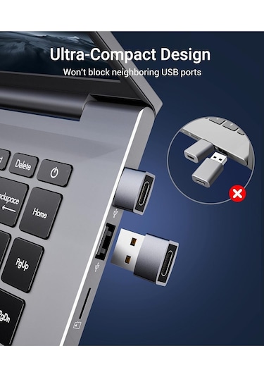 Usb-c Kadın Usb Erkek Adaptör 3'lü Paket Alüminyum Tip C Şarj Dönüştürücü İphone Uyumlu