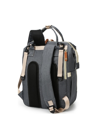 Büyük Kapasiteli Taşınabilir Anne Bebek Çantası Koyu Gri
