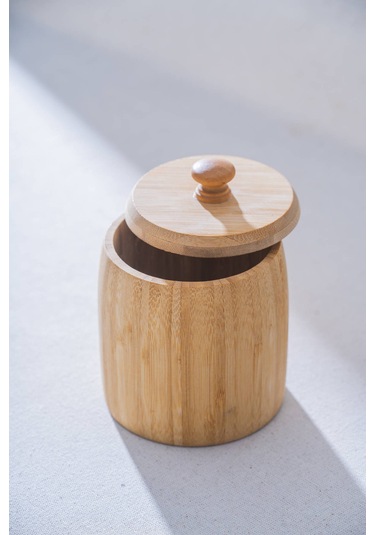 Bambu Kapaklı Kavanoz - 13 Cm Bambu