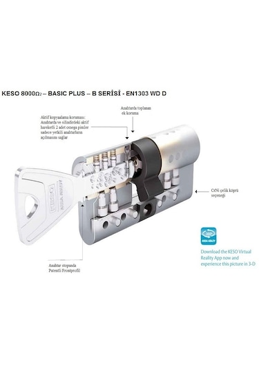 Keso K8000 Ω2 - Basıc Plus Serisi Yüksek Güvenlik Silindir
