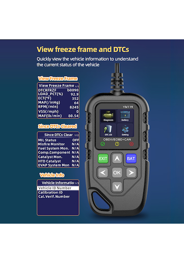 Obd Ii Tarayıcı, Araba Motor Arıza Kodu Okuyucu Pil K23071