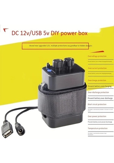 Besthome1 Usb Dc Çift Şarj Portlu 6 Hücreli 18650 Pil Kutusu, Aşırı Şarj Koruması, Lehim Gerektirmez