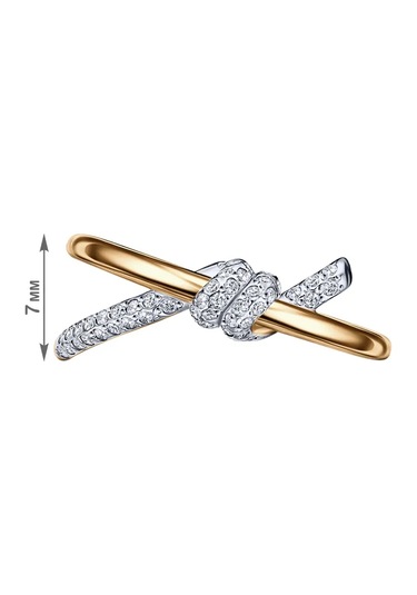 Veronika 925 Ayar Gümüş Altın Kaplama Kristali Taşlı Düğüm Yüzük 162194168 Altın