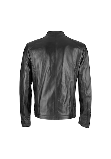 Tamer Tanca Erkek Hakiki Deri Mont 974 Smr 247 Erk Derımont Y24 - Siyah Zıg Siyah