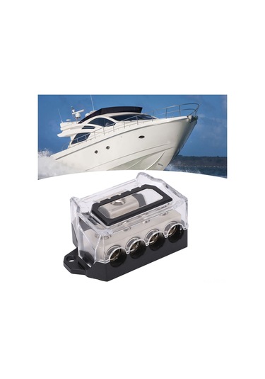 Reedark Araç Ses Sistemi Güç Dağıtım Bloku - 1 Adet 0 Gauge Giriş Ve 4 Adet 4 Gauge Çıkışlı, Çinko Alaşımlı Nikel Kaplama, Araç Ve Bot Uyumlu