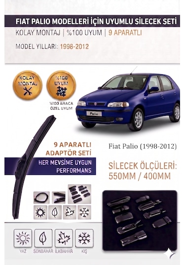 Fiat Palio Ön Cam Silecek Takımı 1998-2012