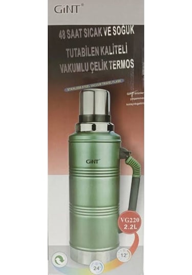 Gint Yeşil 2.2 Litre Vakumlu Avcı Kamp Termosu