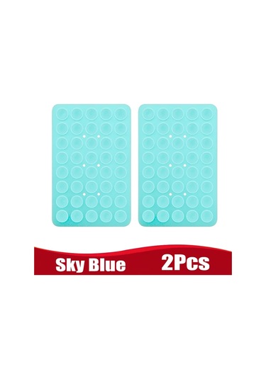 Goldenqian Çift Taraflı Silikon Vantuz Cep Telefonu Fikstürü İçin Vantuz Yapışkanlı Silikon Kauçuk Enayi Ped Sabit Ped Sky Blue-2pc Sky Blue-2pc