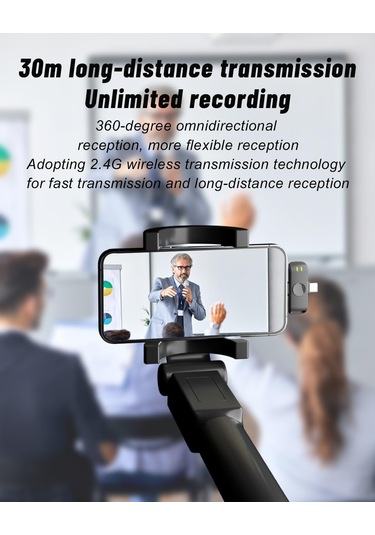 Kablosuz Yaka Mikrofonu, Güç Göstergeli Mini Yaka Mikrofonu,