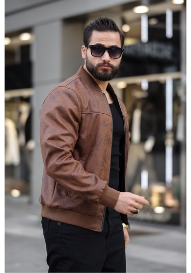 Erkek Süet Kolej Ceket Kahverengi Napa