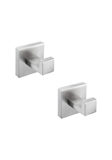 Mufunye Paslanmaz Çelik Banyo Askısı - 2'li Set, Dayanıklı Ve Şık Siyah