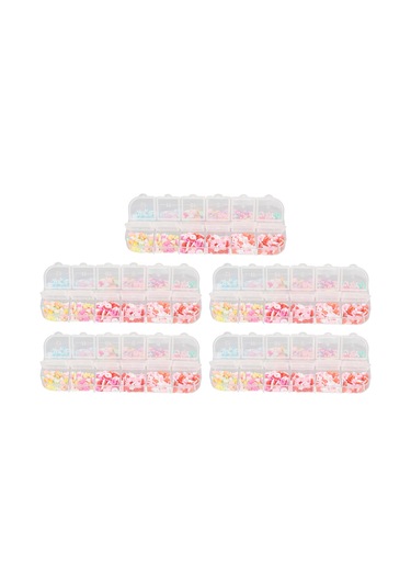 Kendin Yap Dekorasyonu İçin 12 Çeşit Renkli Kalp Yıldız Çiçek Desenli Tırnak Sanatı Süsü Kauçuk