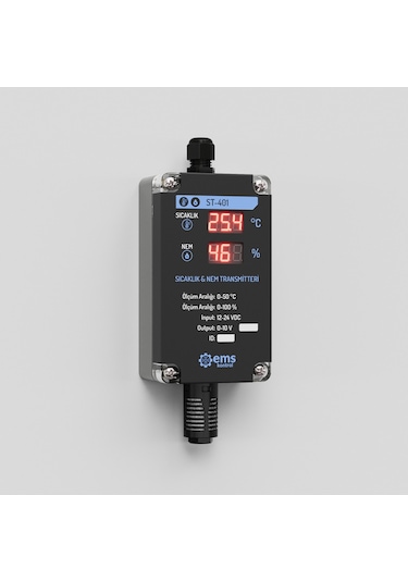 Ems Kontrol - Göstergeli Sıcaklık Nem Transmitteri 0-10v / 0-50 C