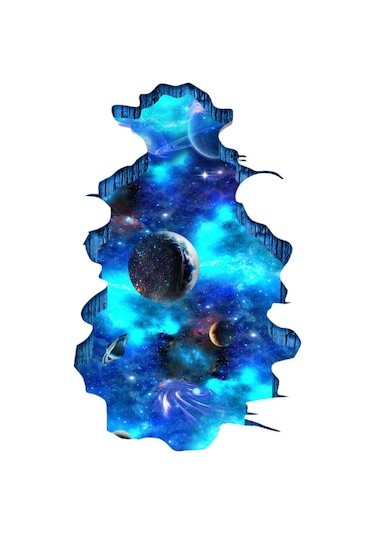Suntek Zemin Tavan Ev Için 3d Galaxy Duvar Çıkartmaları Pvc