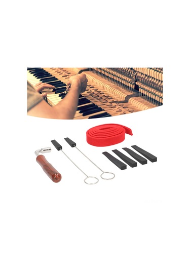 Hfambition Piyano Akort Aleti Seti: Silikon Ve Metal Malzeme, Kolay Kullanıma Uygun, Profesyonel Ve Öğrenci İçin 8 Parça Anahtar, Zil, Zıplama Bandı