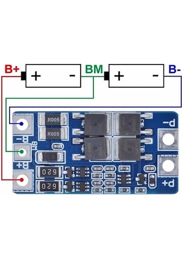 Komponentci 2S 10A 7.4V 18650 BMS Lityum Batarya Pil Akü Koruma Kartı Protection Board