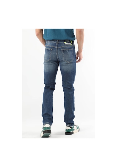 Erkek Dizi Yırtık Jean Pantolon Mavi 001