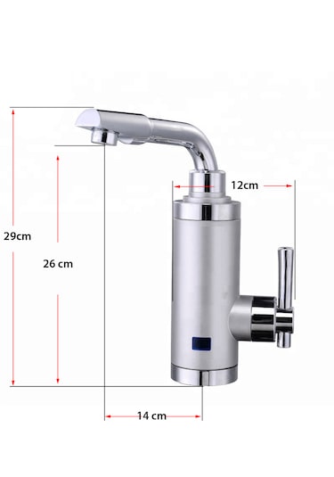 Elektrikli Sıcak Musluk Ani Su Isıtıcı Termal Şofben Musluk Asg5s GÜMÜŞ