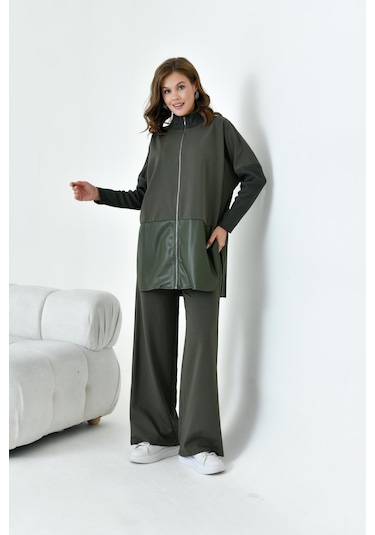 Ftz Kadın Deri İki İp Takım Haki 30949-haki Haki