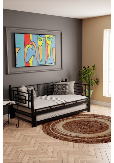 Moblay Larissa Daybed Sedir Karyola Siyah