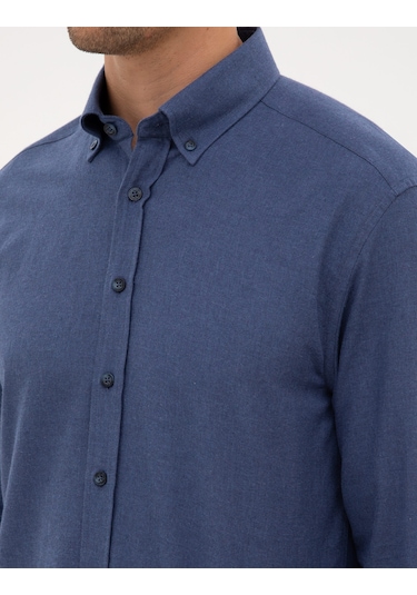 Pierre Cardin Erkek İndigo Gömlek Desenli 50311380-vr028 İndigo